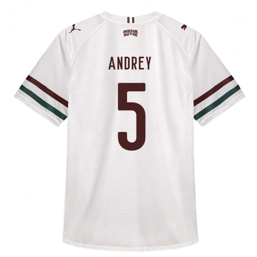 Danxen Kinderen Andrey Oliveira Carneiro #5 Wit Groen Bordeaux Rood Uitshirt Uittenue 2026/27 T-Shirt