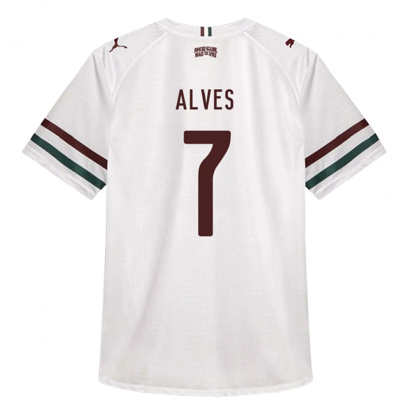Danxen Kinderen Geovana Alves #7 Wit Groen Bordeaux Rood Uitshirt Uittenue 2026/27 T-Shirt