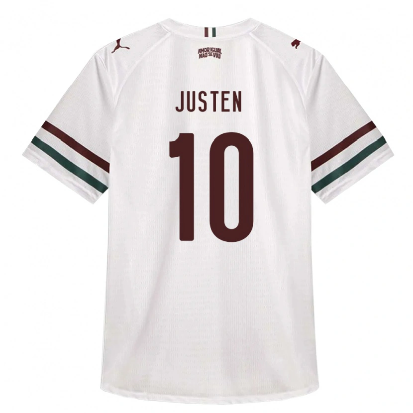 Danxen Kinderen Gabriel Justen #10 Wit Groen Bordeaux Rood Uitshirt Uittenue 2026/27 T-Shirt