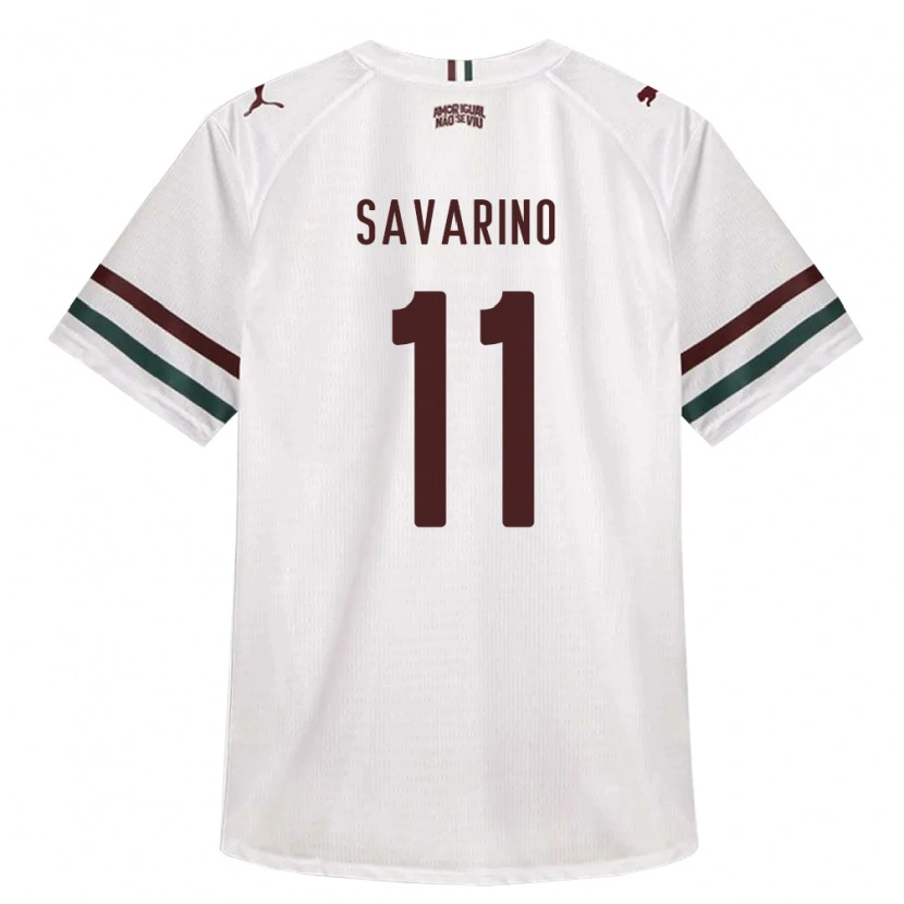 Danxen Kinderen Jefferson Savarino #11 Wit Groen Bordeaux Rood Uitshirt Uittenue 2026/27 T-Shirt