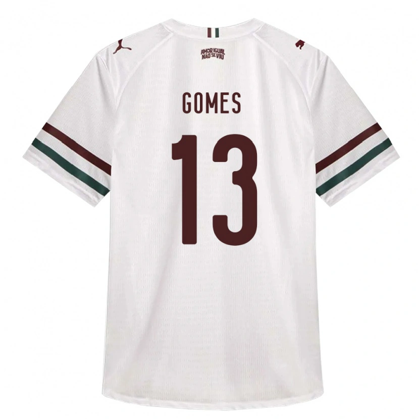 Danxen Kinderen Rodrigo Gomes #13 Wit Groen Bordeaux Rood Uitshirt Uittenue 2026/27 T-Shirt