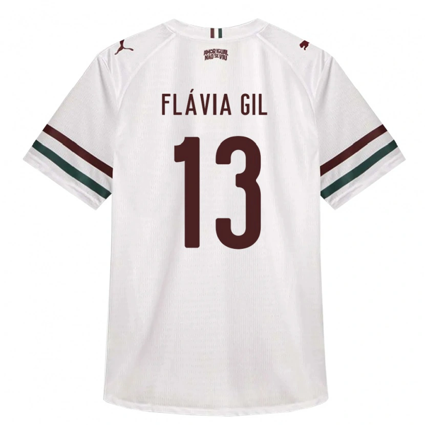 Danxen Kinderen Flávia Gil #13 Wit Groen Bordeaux Rood Uitshirt Uittenue 2026/27 T-Shirt