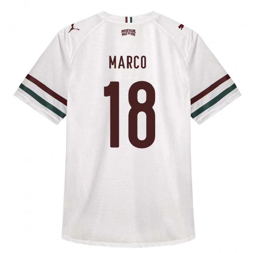 Danxen Kinderen Marco Antonio De Sousa Medeiros #18 Wit Groen Bordeaux Rood Uitshirt Uittenue 2026/27 T-Shirt