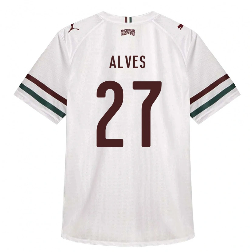 Danxen Kinderen Felipe Alves #27 Wit Groen Bordeaux Rood Uitshirt Uittenue 2026/27 T-Shirt