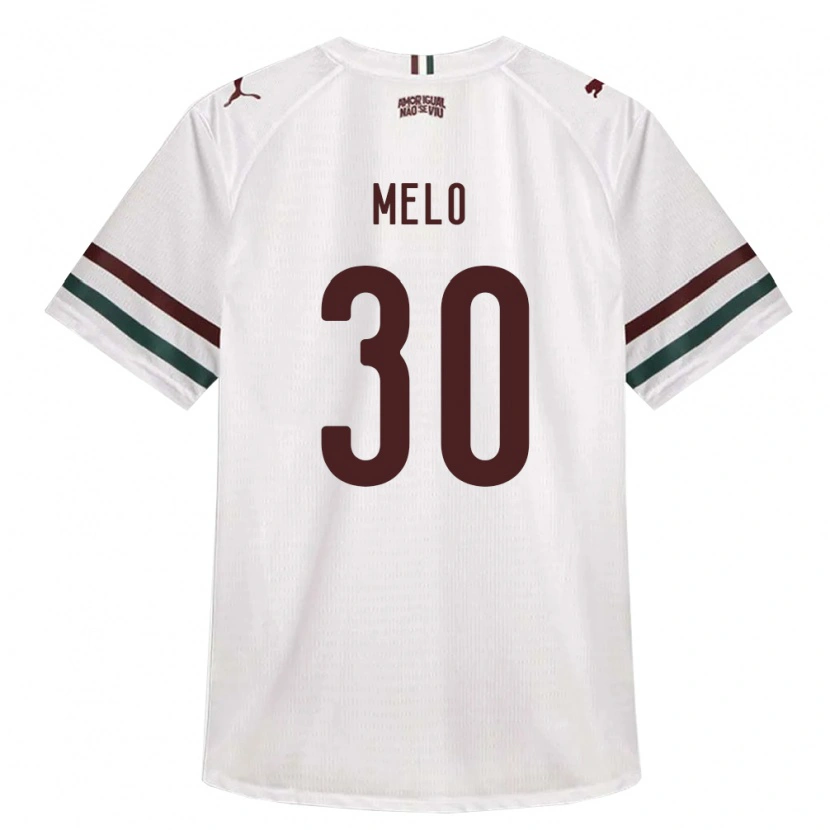 Danxen Kinderen Felipe Melo #30 Wit Groen Bordeaux Rood Uitshirt Uittenue 2026/27 T-Shirt