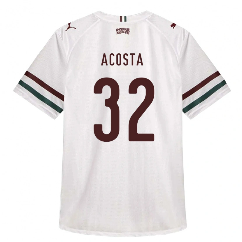Danxen Kinderen Luciano Acosta #32 Wit Groen Bordeaux Rood Uitshirt Uittenue 2026/27 T-Shirt