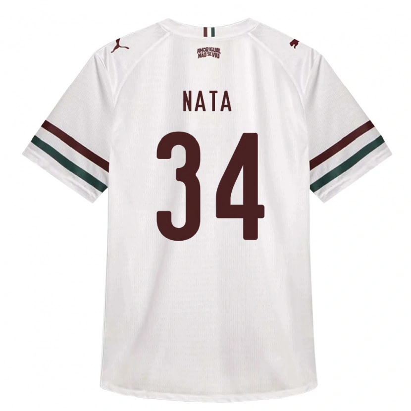 Danxen Kinderen Wesley Natã #34 Wit Groen Bordeaux Rood Uitshirt Uittenue 2026/27 T-Shirt