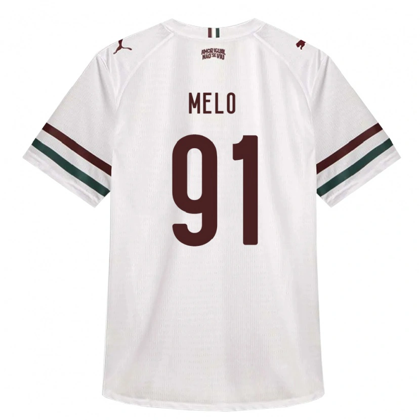 Danxen Kinderen Davi Melo #91 Wit Groen Bordeaux Rood Uitshirt Uittenue 2026/27 T-Shirt