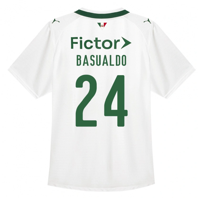 Danxen Kinderen Luis Basualdo #24 Groen Wit Uitshirt Uittenue 2026/27 T-Shirt
