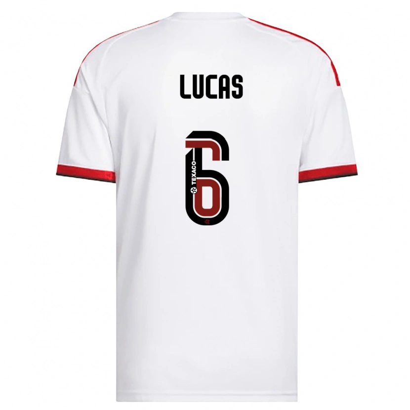 Danxen Kinderen Ayrton Lucas #6 Wit Rood Zwart Uitshirt Uittenue 2026/27 T-Shirt