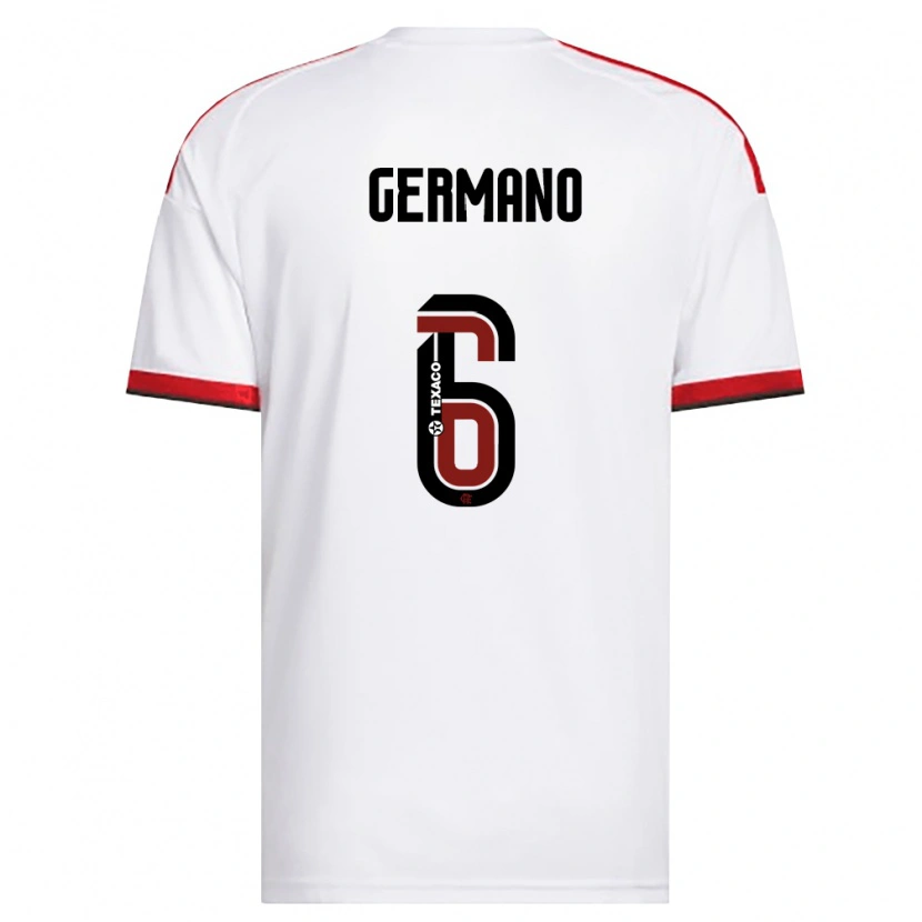 Danxen Kinderen Antônio Germano Da Silva Neto #6 Wit Rood Zwart Uitshirt Uittenue 2026/27 T-Shirt