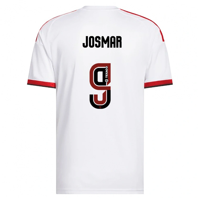 Danxen Kinderen Josmar Silva Miranda #9 Wit Rood Zwart Uitshirt Uittenue 2026/27 T-Shirt