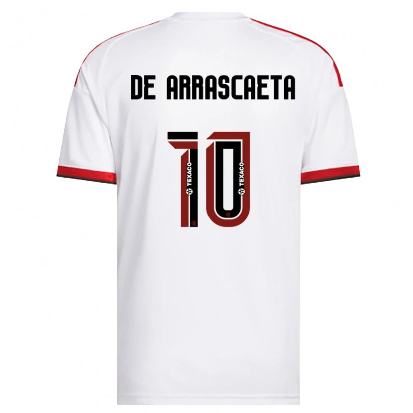 Danxen Kinderen Giorgian De Arrascaeta #10 Wit Rood Zwart Uitshirt Uittenue 2026/27 T-Shirt