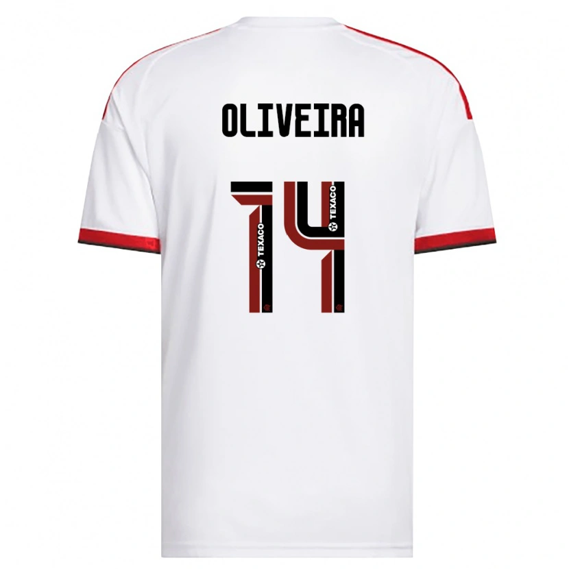 Danxen Kinderen Gustavo Oliveira #14 Wit Rood Zwart Uitshirt Uittenue 2026/27 T-Shirt