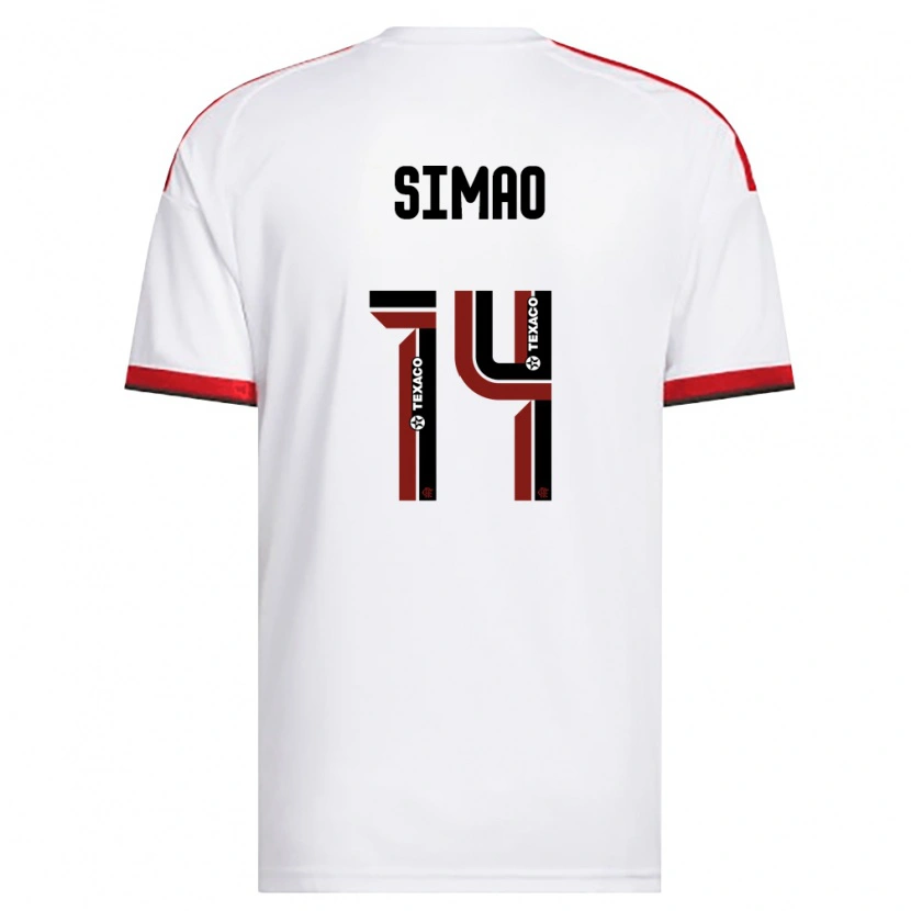 Danxen Kinderen Samhia Simao #14 Wit Rood Zwart Uitshirt Uittenue 2026/27 T-Shirt
