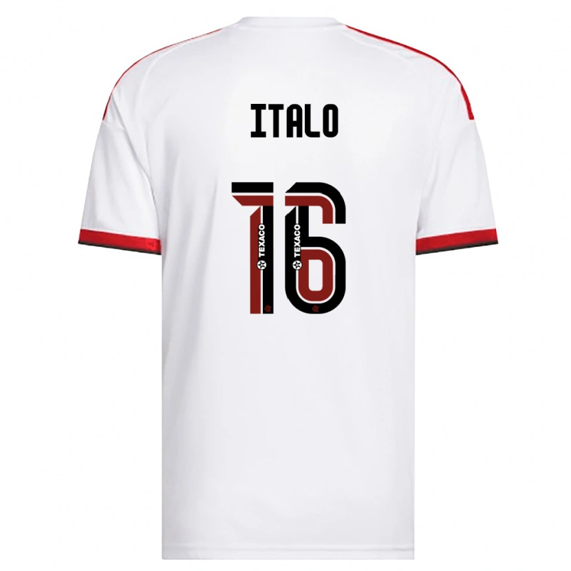 Danxen Kinderen Italo Pereira Dos Santos #16 Wit Rood Zwart Uitshirt Uittenue 2026/27 T-Shirt