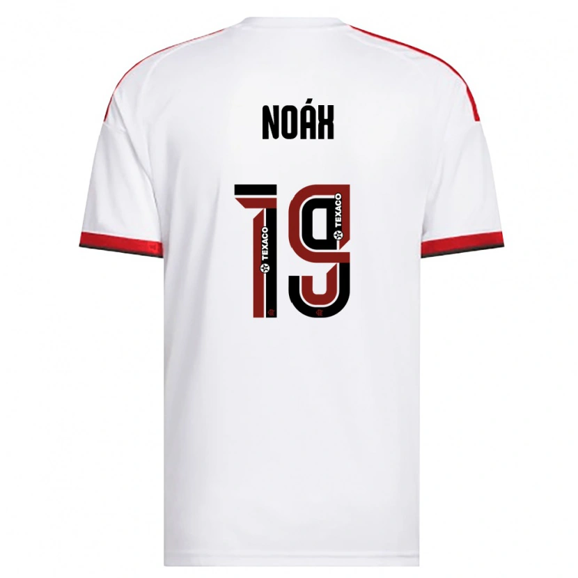 Danxen Kinderen Noáh Gerlach Riger Silva #19 Wit Rood Zwart Uitshirt Uittenue 2026/27 T-Shirt