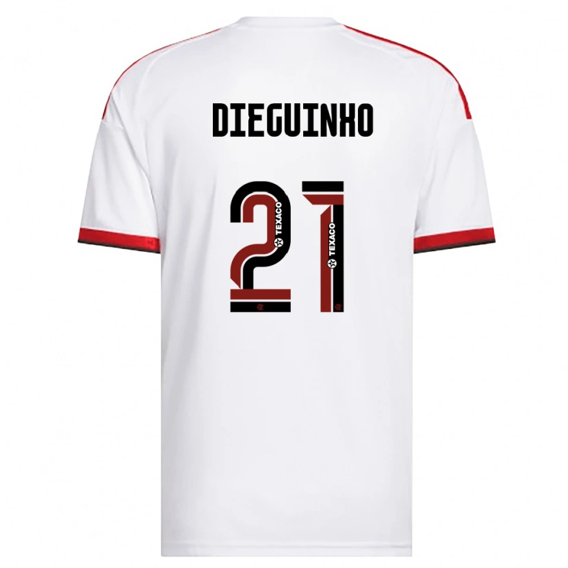 Danxen Kinderen Diego Guimarães Das Neves #21 Wit Rood Zwart Uitshirt Uittenue 2026/27 T-Shirt