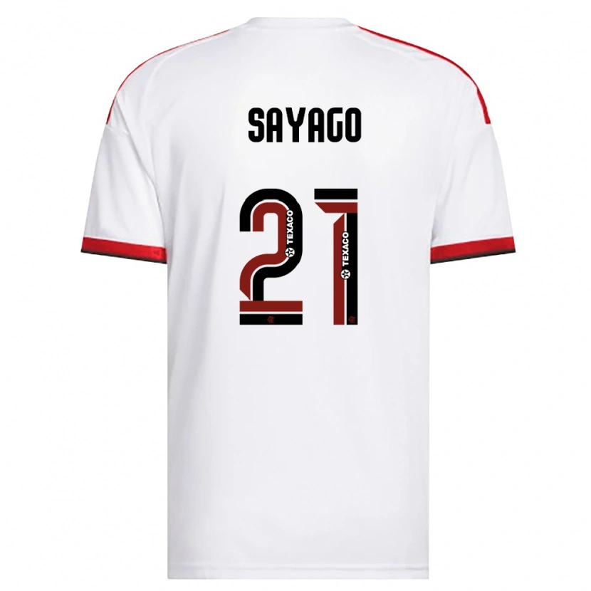 Danxen Kinderen Juan Sayago #21 Wit Rood Zwart Uitshirt Uittenue 2026/27 T-Shirt