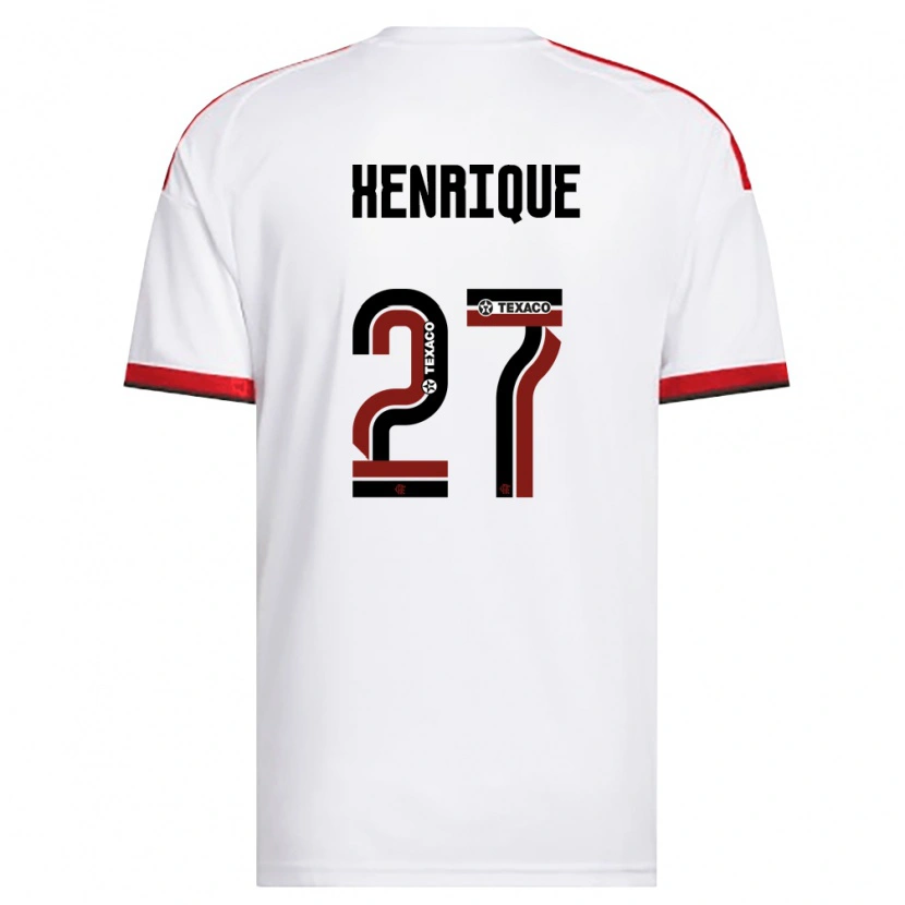 Danxen Kinderen Bruno Henrique #27 Wit Rood Zwart Uitshirt Uittenue 2026/27 T-Shirt