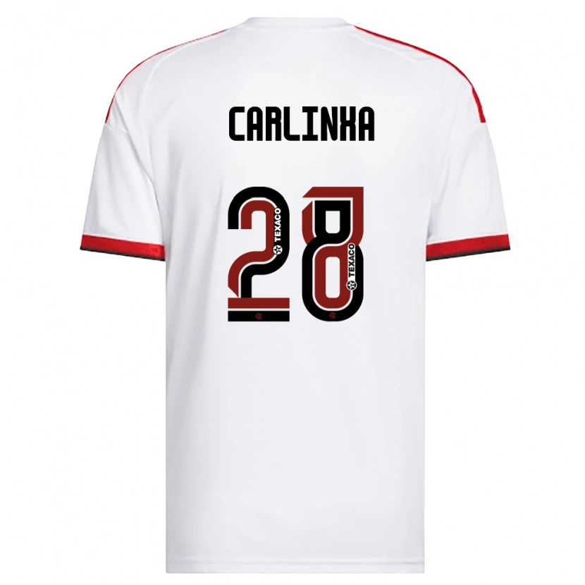 Danxen Kinderen Carlinha #28 Wit Rood Zwart Uitshirt Uittenue 2026/27 T-Shirt
