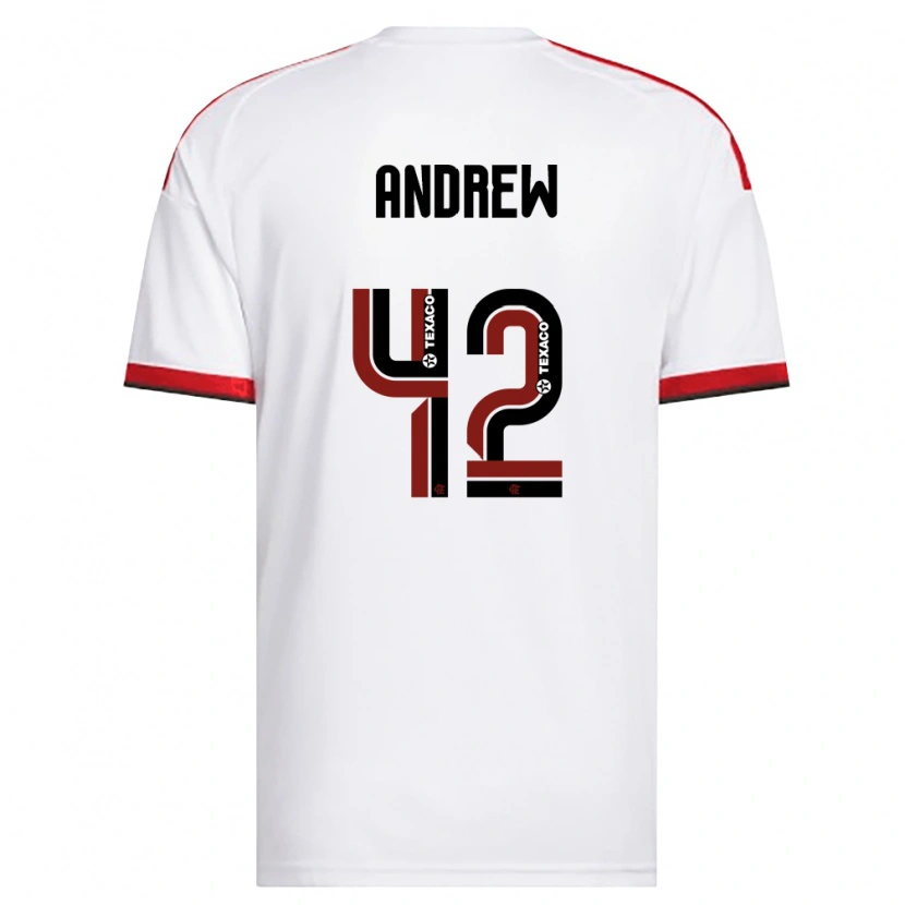 Danxen Kinderen Andrew Da Silva Ventura #42 Wit Rood Zwart Uitshirt Uittenue 2026/27 T-Shirt