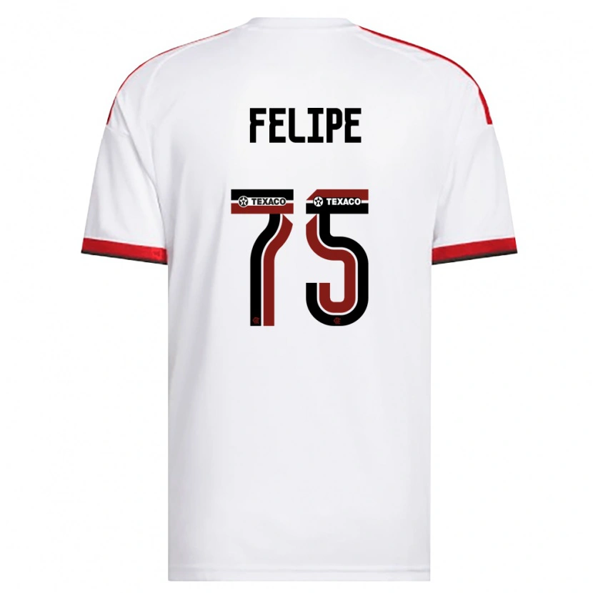 Danxen Kinderen Luiz Felipe #75 Wit Rood Zwart Uitshirt Uittenue 2026/27 T-Shirt