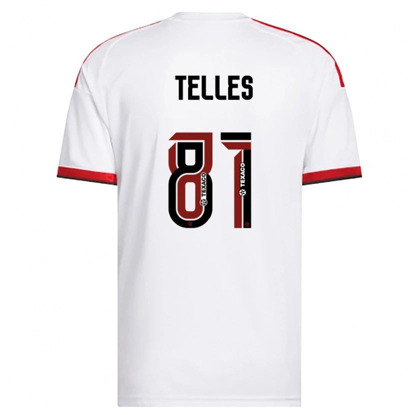 Danxen Kinderen Douglas Telles #81 Wit Rood Zwart Uitshirt Uittenue 2026/27 T-Shirt