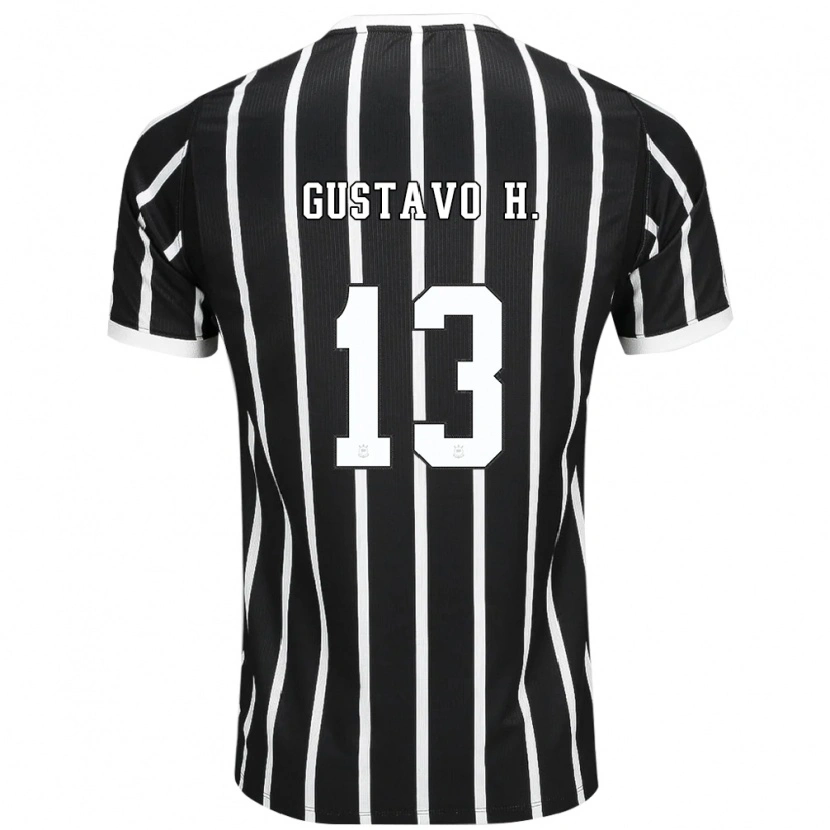Danxen Kinderen Gustavo Henrique #13 Zwart Wit Rood Uitshirt Uittenue 2026/27 T-Shirt