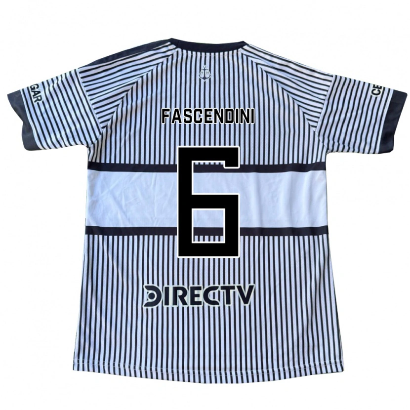 Danxen Kinderen Valentin Fascendini #6 Wit Zwart Geel Uitshirt Uittenue 2026/27 T-Shirt