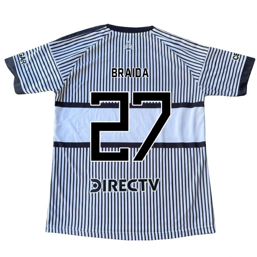 Danxen Kinderen Malcom Braida #27 Wit Zwart Geel Uitshirt Uittenue 2026/27 T-Shirt
