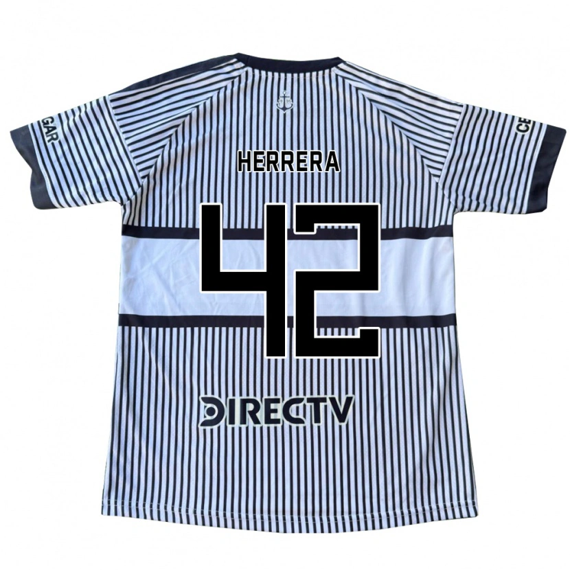 Danxen Kinderen Facundo Herrera #42 Wit Zwart Geel Uitshirt Uittenue 2026/27 T-Shirt