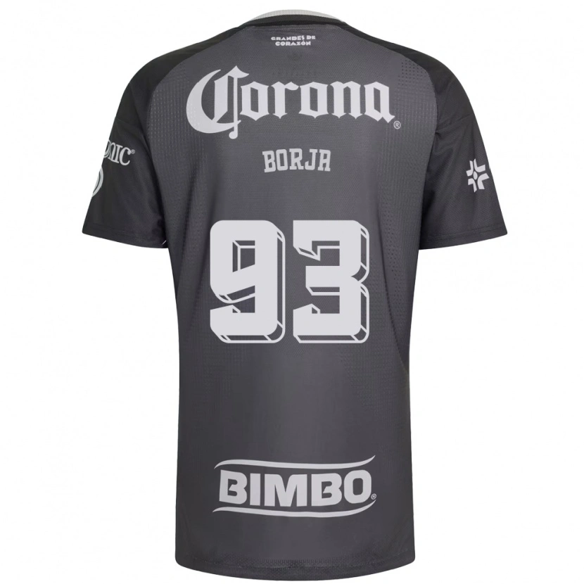 Danxen Kinderen Miguel Borja #93 Grijs Wit Zwart Uitshirt Uittenue 2026/27 T-Shirt