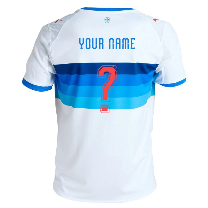 Danxen Heren Uw Naam #0 Wit Hemelsblauw Thuisshirt Thuistenue 2026/27 T-Shirt