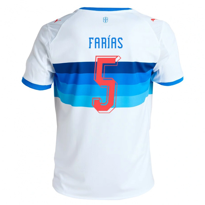 Danxen Heren Agustín Farías #5 Wit Hemelsblauw Thuisshirt Thuistenue 2026/27 T-Shirt