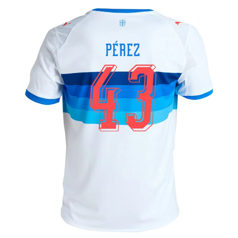 Danxen Heren Amaro Pérez #43 Wit Hemelsblauw Thuisshirt Thuistenue 2026/27 T-Shirt