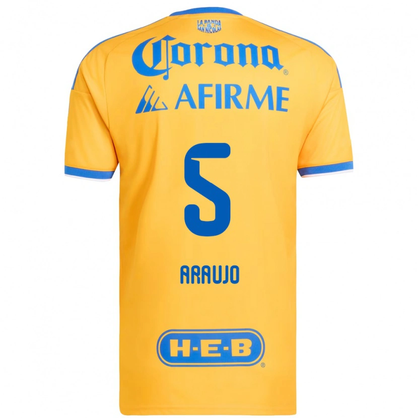 Danxen Heren César Araújo #5 Geel Blauw Thuisshirt Thuistenue 2026/27 T-Shirt