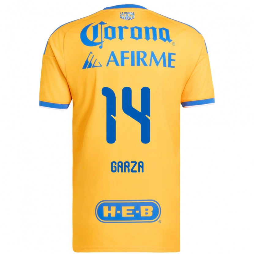 Danxen Heren Jesús Garza #14 Geel Blauw Thuisshirt Thuistenue 2026/27 T-Shirt