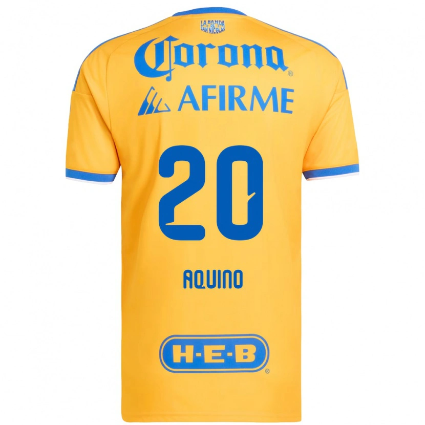 Danxen Heren Javier Aquino #20 Geel Blauw Thuisshirt Thuistenue 2026/27 T-Shirt