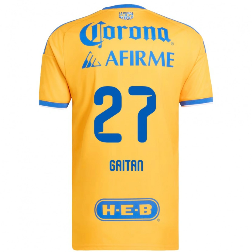 Danxen Heren Natalia Gaitan #27 Geel Blauw Thuisshirt Thuistenue 2026/27 T-Shirt