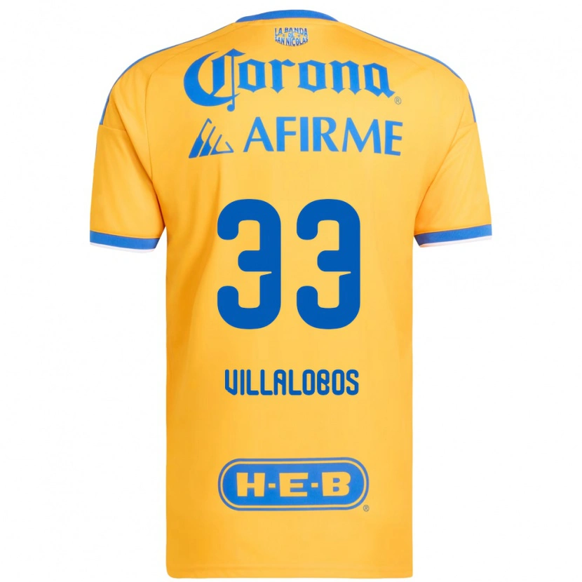 Danxen Heren Vania Villalobos #33 Geel Blauw Thuisshirt Thuistenue 2026/27 T-Shirt