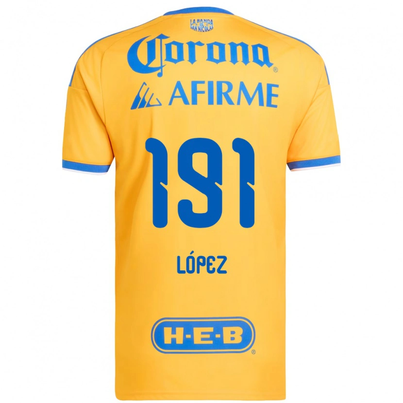 Danxen Heren Adrián López #191 Geel Blauw Thuisshirt Thuistenue 2026/27 T-Shirt
