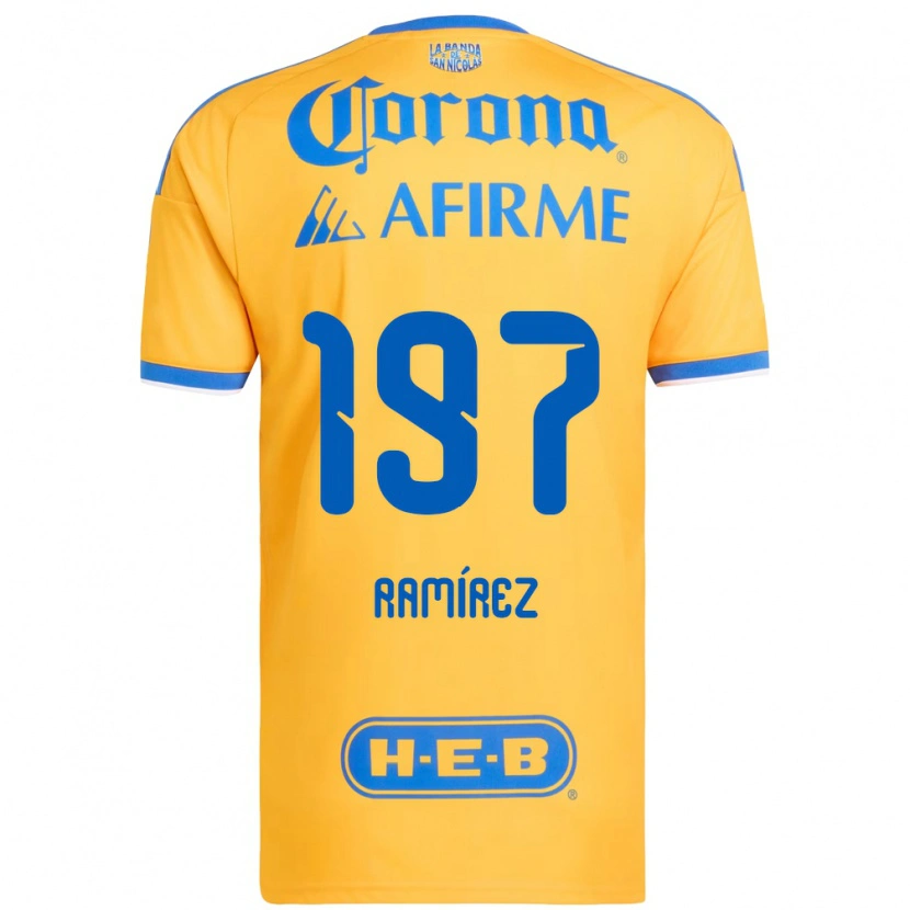 Danxen Heren Ángel Ramírez #197 Geel Blauw Thuisshirt Thuistenue 2026/27 T-Shirt