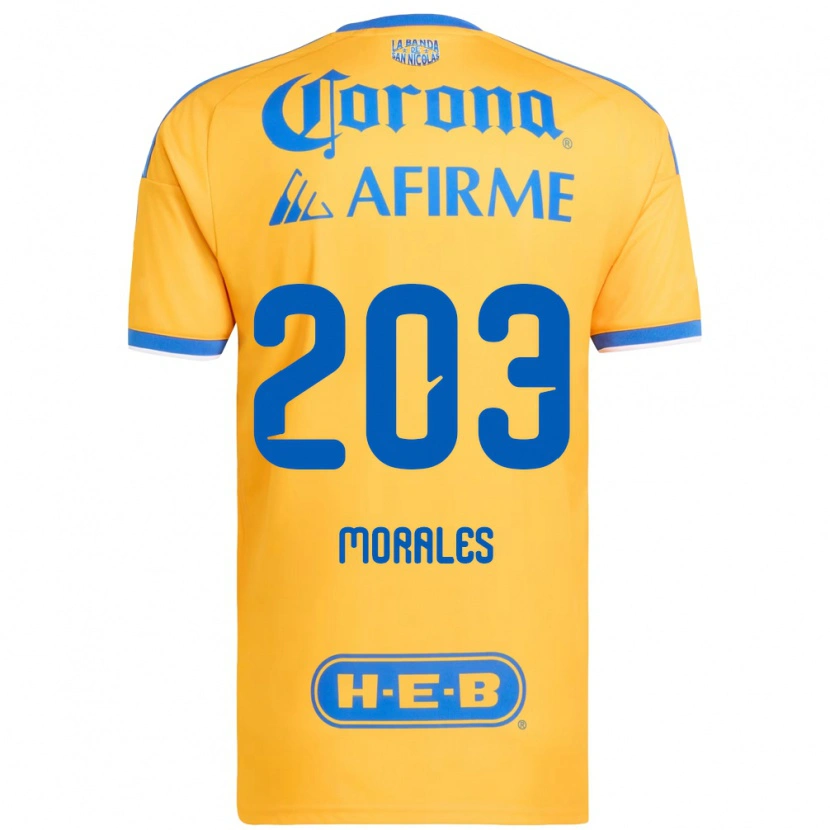 Danxen Heren Carlos Morales #203 Geel Blauw Thuisshirt Thuistenue 2026/27 T-Shirt