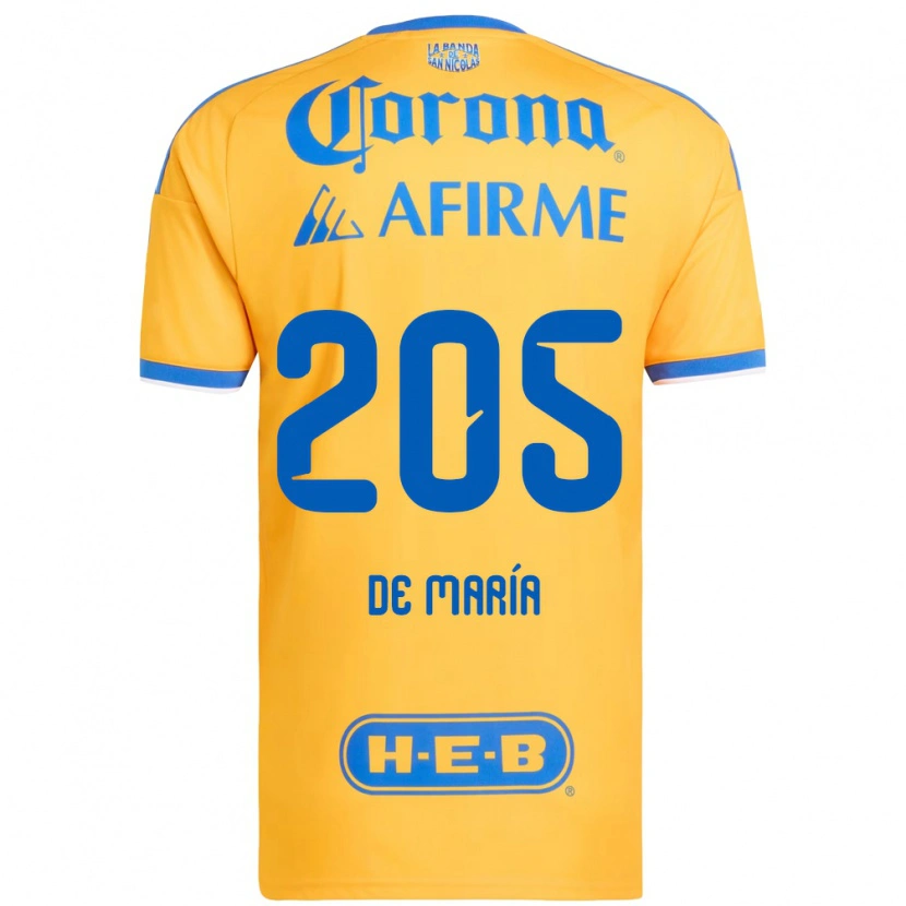 Danxen Heren Antonio De María Y Campos #205 Geel Blauw Thuisshirt Thuistenue 2026/27 T-Shirt