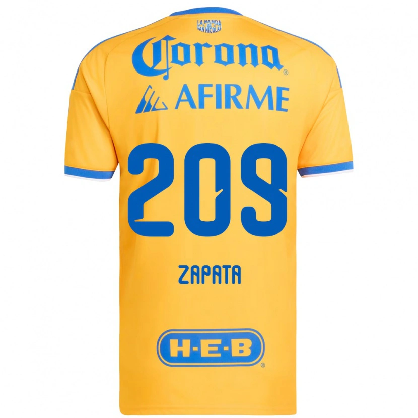 Danxen Heren Jorge Zapata #209 Geel Blauw Thuisshirt Thuistenue 2026/27 T-Shirt