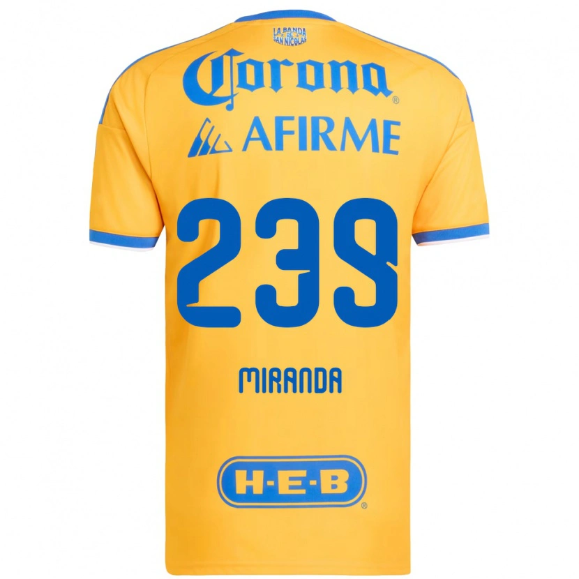 Danxen Heren Jesús Miranda #239 Geel Blauw Thuisshirt Thuistenue 2026/27 T-Shirt