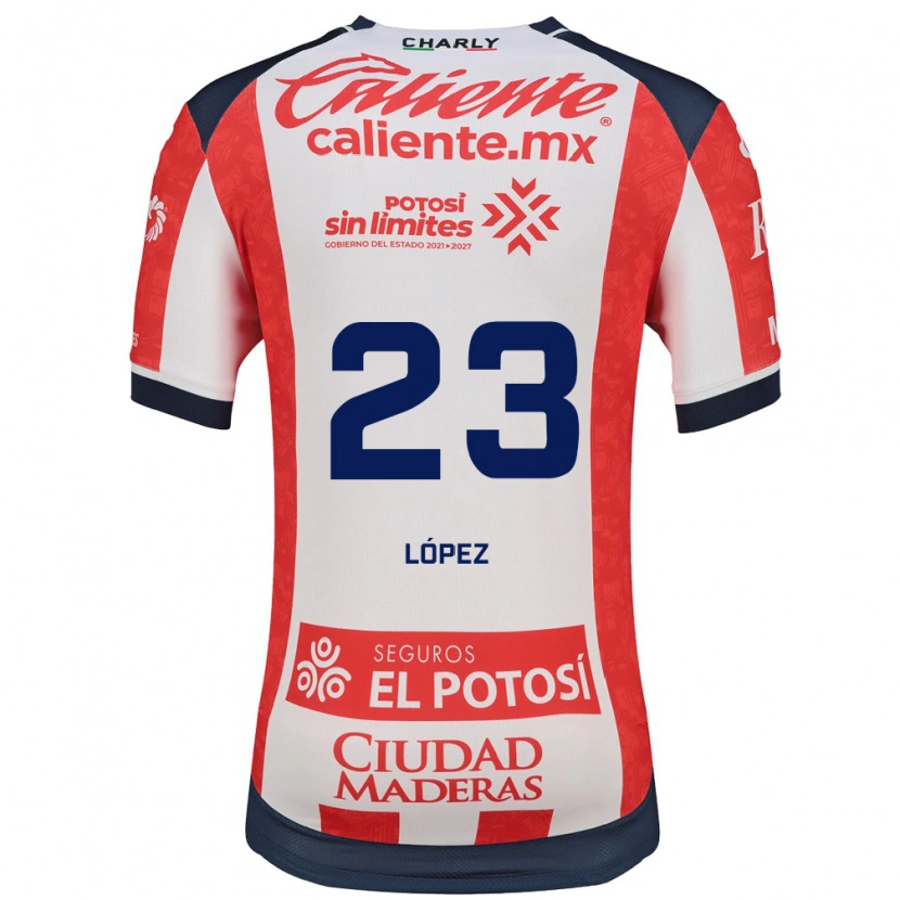 Danxen Heren César López #23 Rood Wit Zwart Thuisshirt Thuistenue 2026/27 T-Shirt