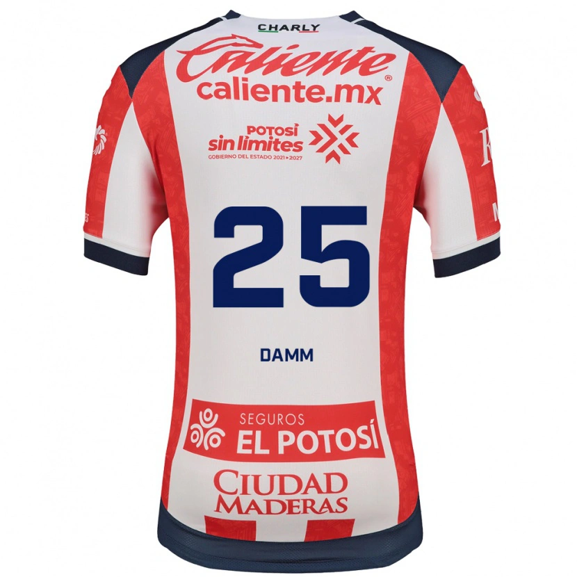Danxen Heren Jürgen Damm #25 Rood Wit Zwart Thuisshirt Thuistenue 2026/27 T-Shirt