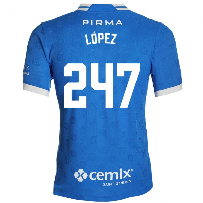 Danxen Heren Santiago López #247 Blauw Wit Rood Thuisshirt Thuistenue 2026/27 T-Shirt